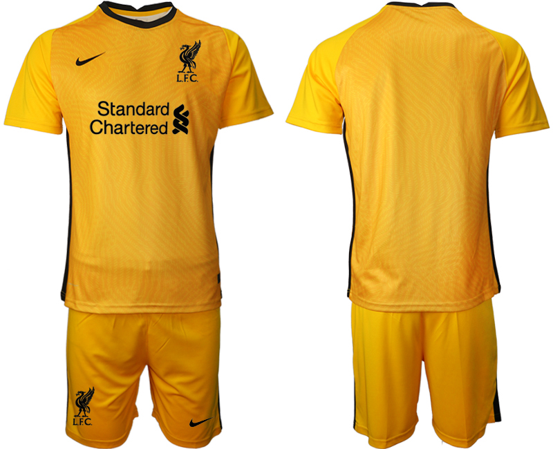 2021 Men Liverpool yellow goalkeeper soccer jerseys